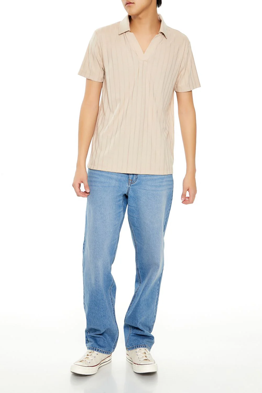 Striped Split-Neck Polo Shirt - Image 7