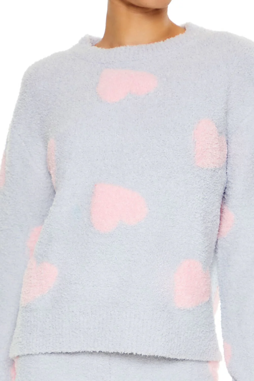 Heart Print Pajama Sweater - Image 3