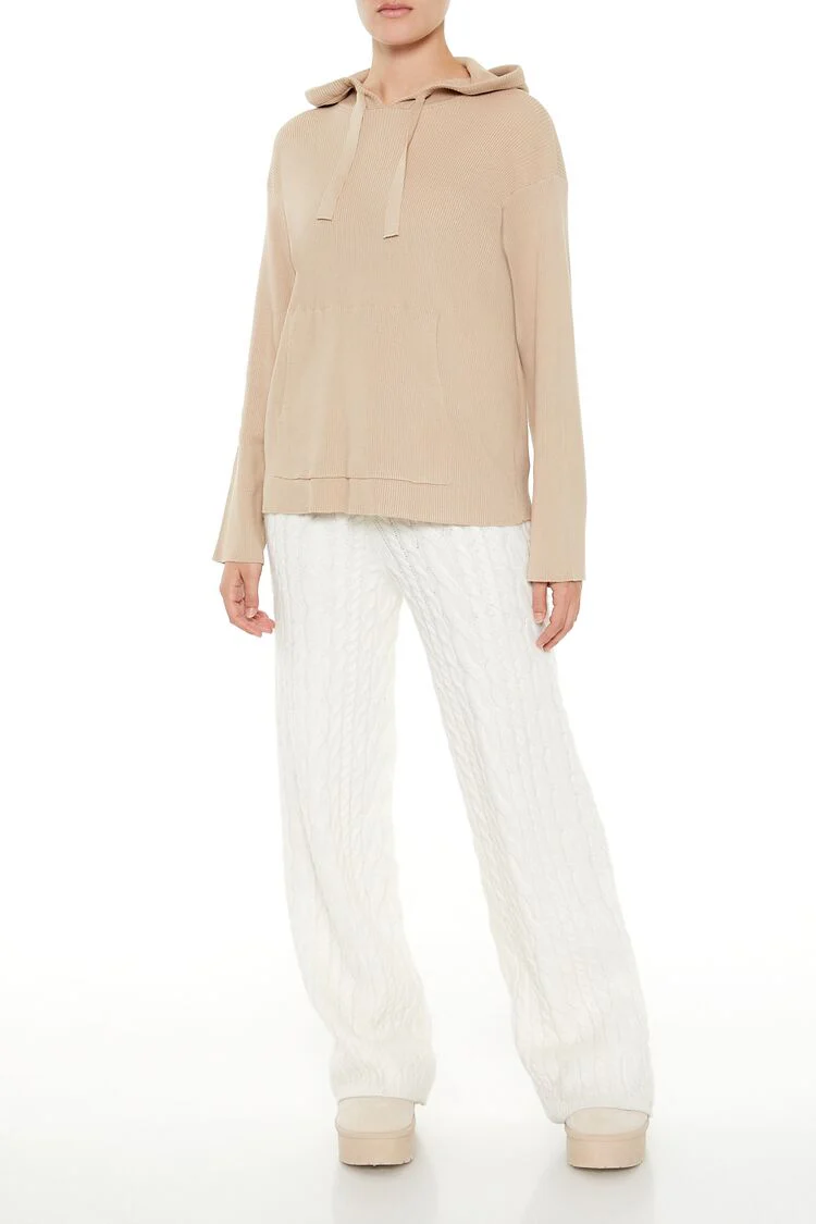 Sweater-Knit Drop-Sleeve Hoodie - Image 2
