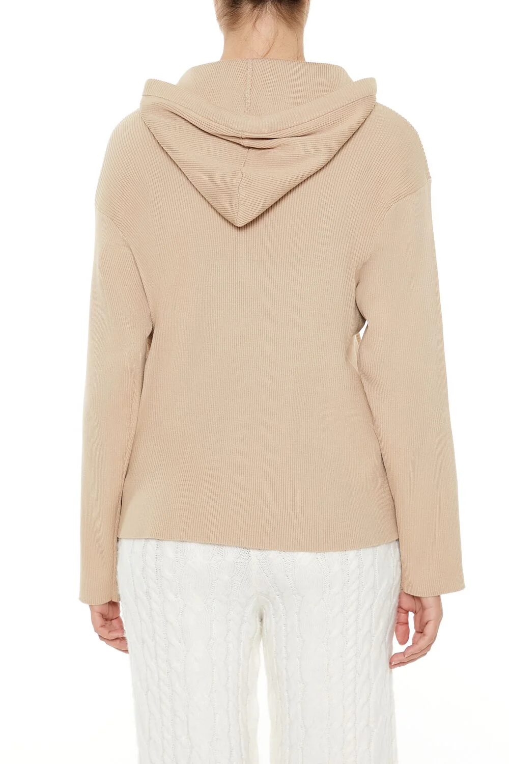 Sweater-Knit Drop-Sleeve Hoodie - Image 5