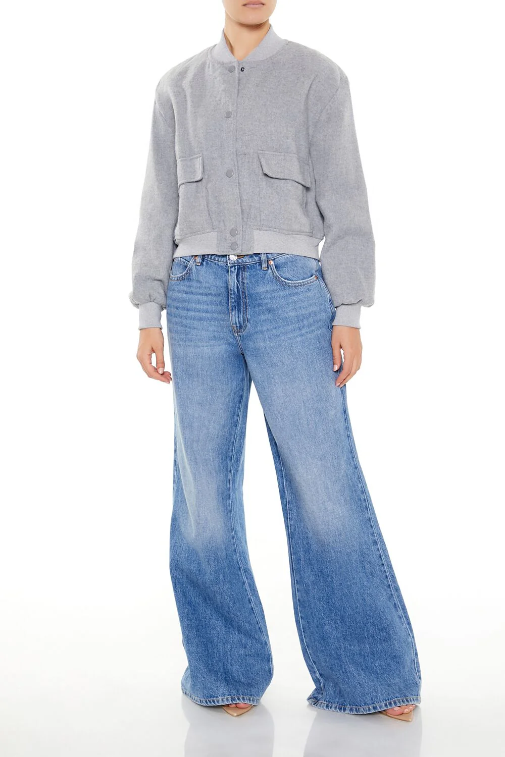 Button-Front Bomber Jacket - Image 12