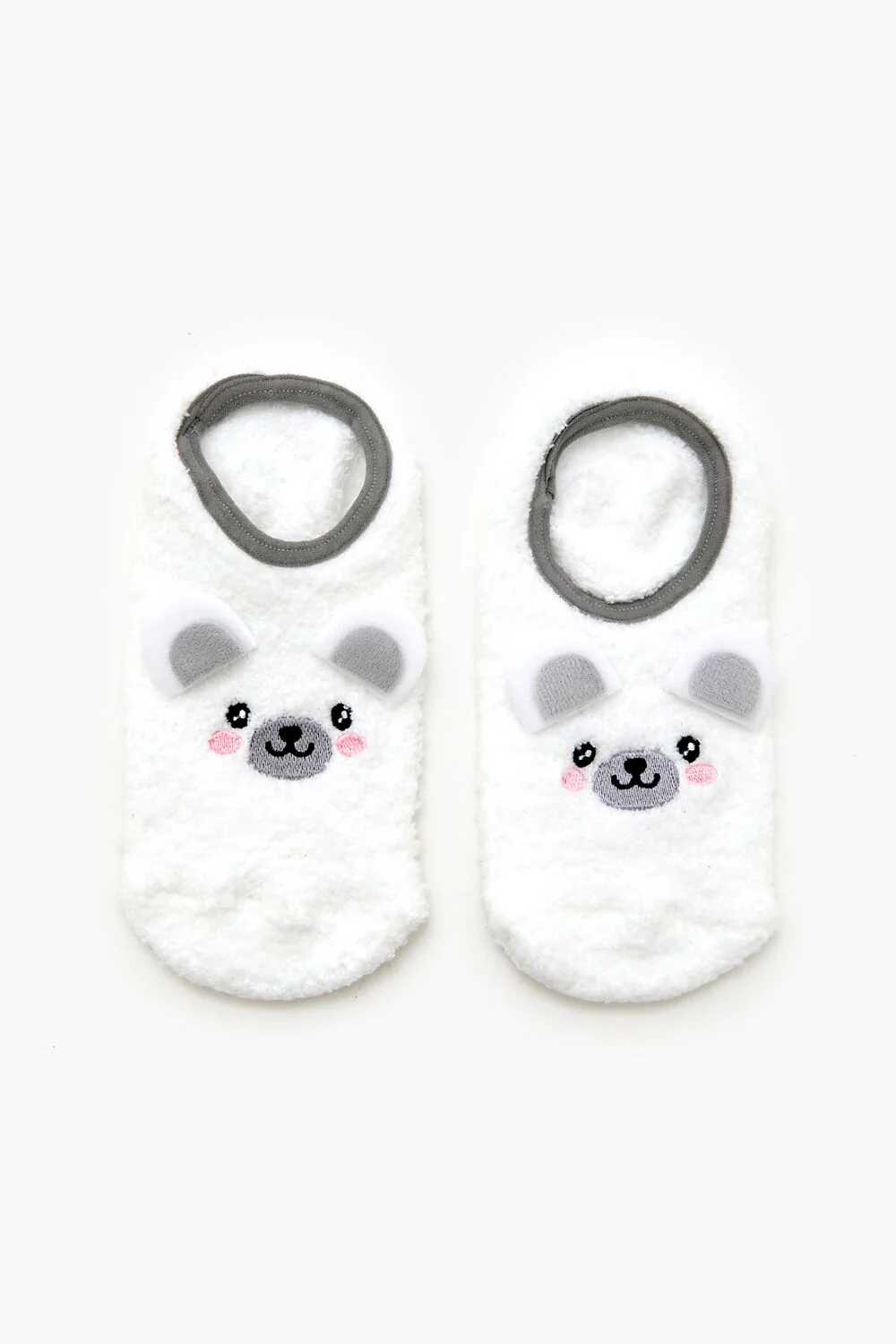 Plush Polar Bear No-Show Socks - Image 2