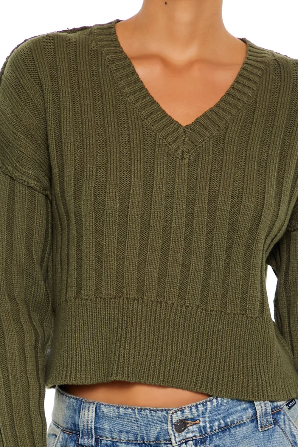 Chunky Knit Cropped Sweater - Image 3