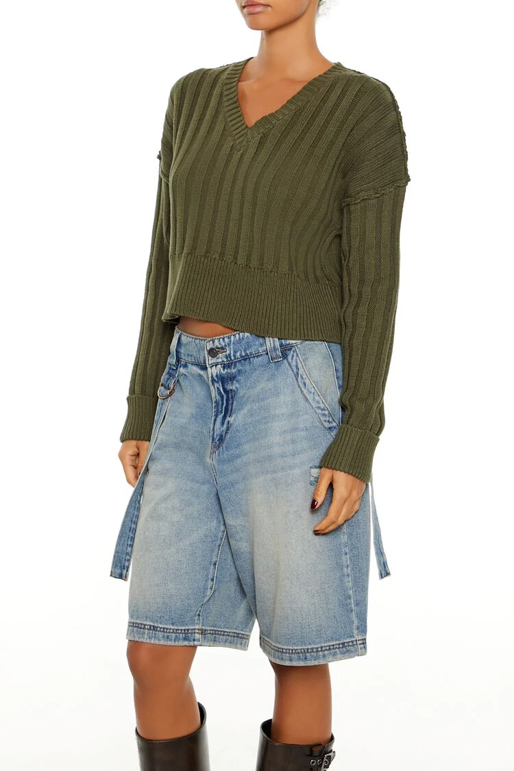 Chunky Knit Cropped Sweater - Image 4