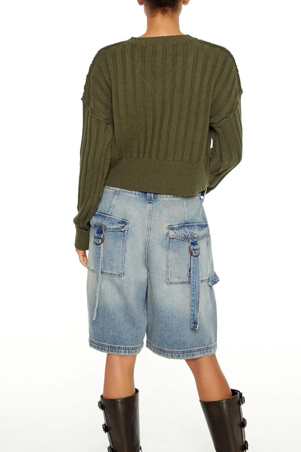 Chunky Knit Cropped Sweater - Image 5