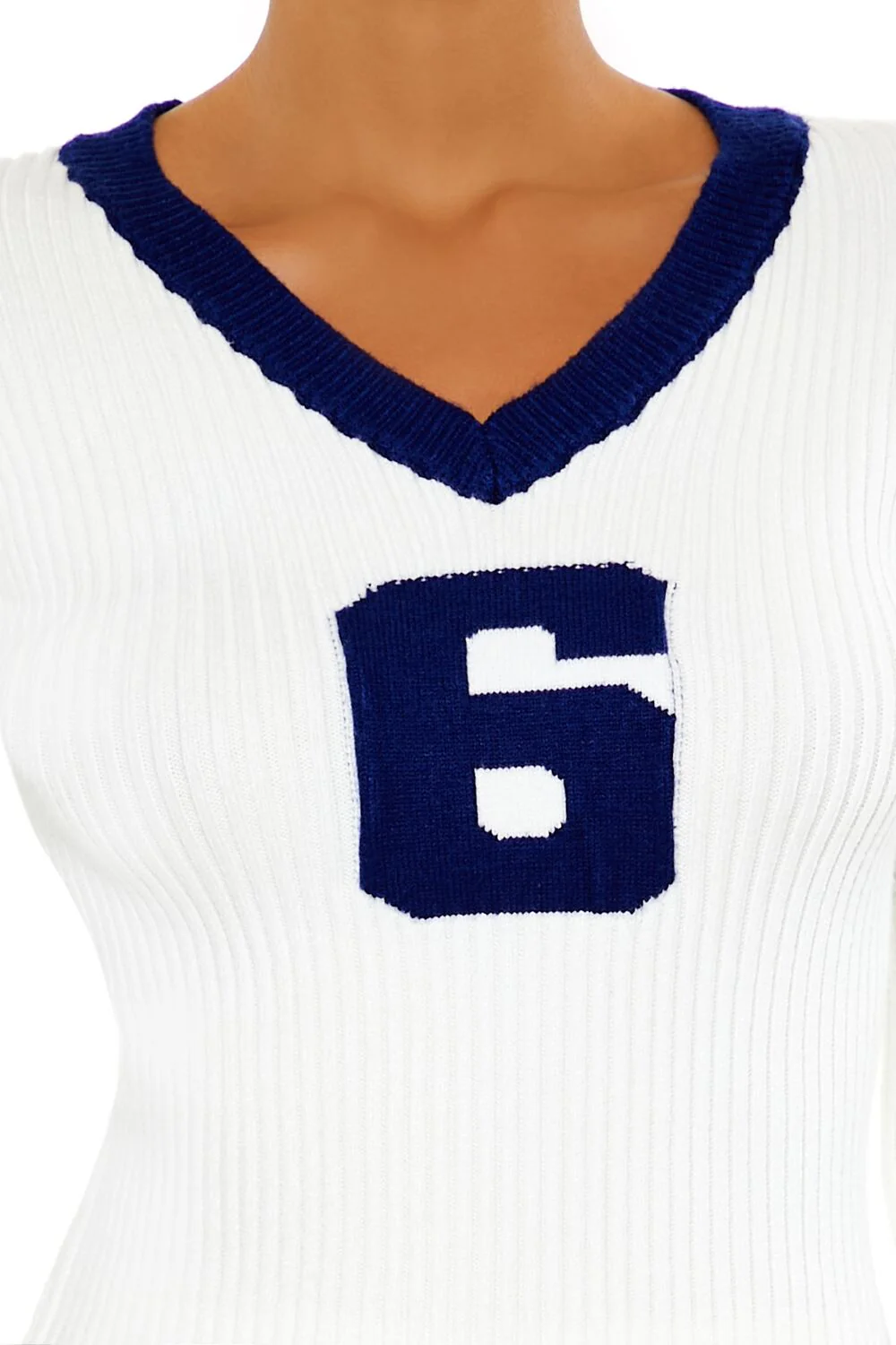 6 Graphic V-Neck Sweater - Image 3