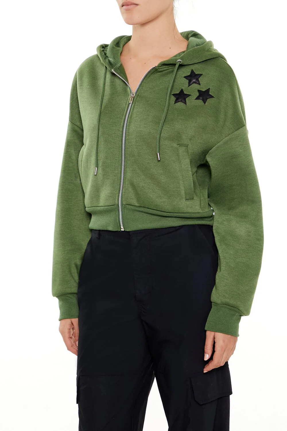 Star Patch Zip-Up Hoodie - Image 4