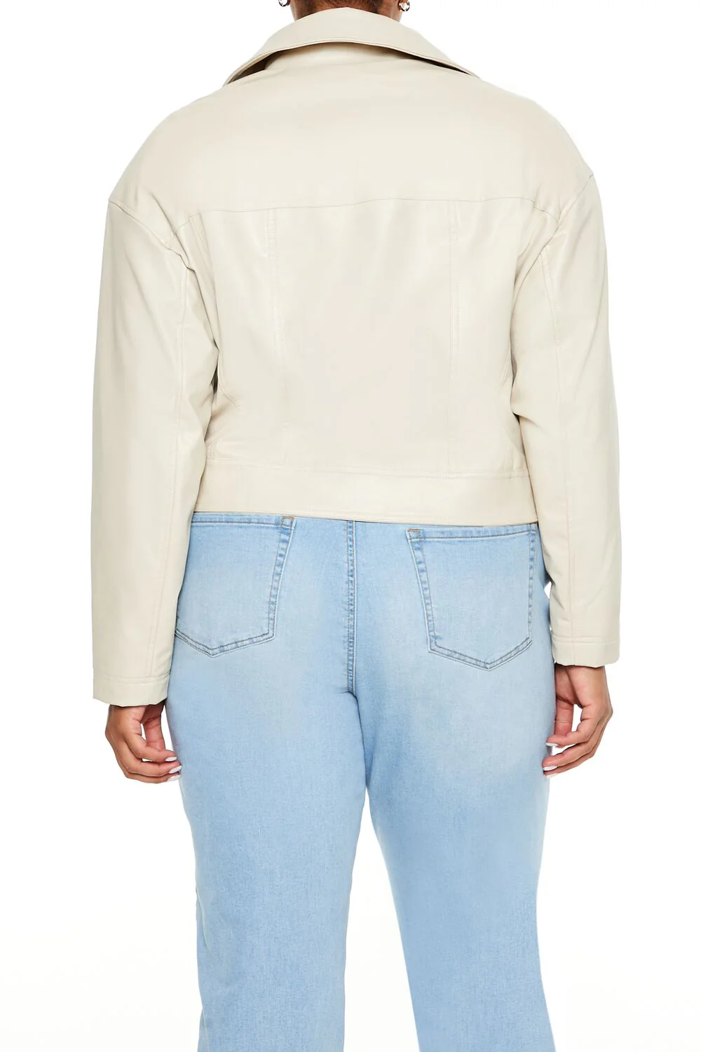 Plus Size Faux Leather Jacket - Image 5