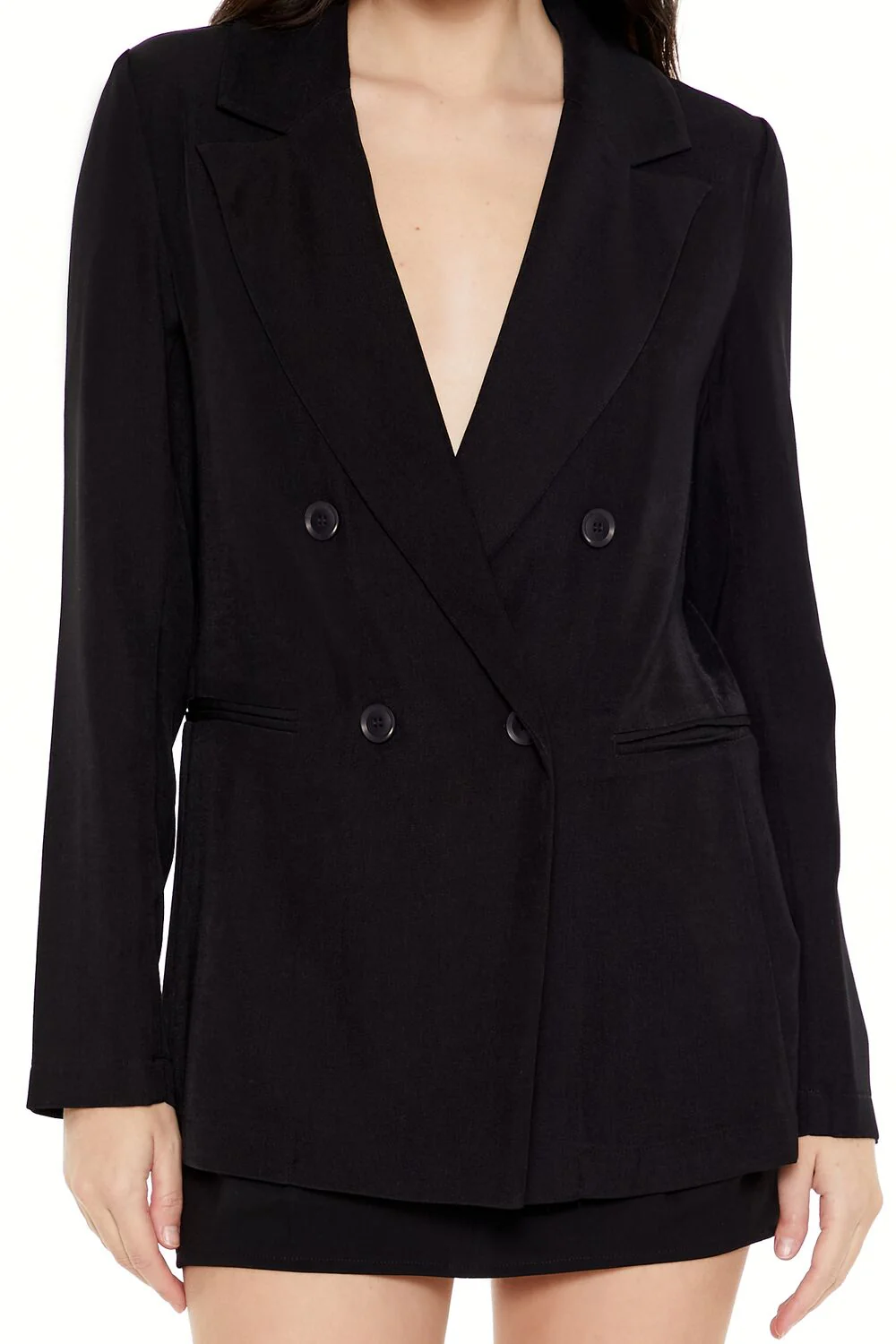 Plunging Double-Breasted Blazer - Image 3