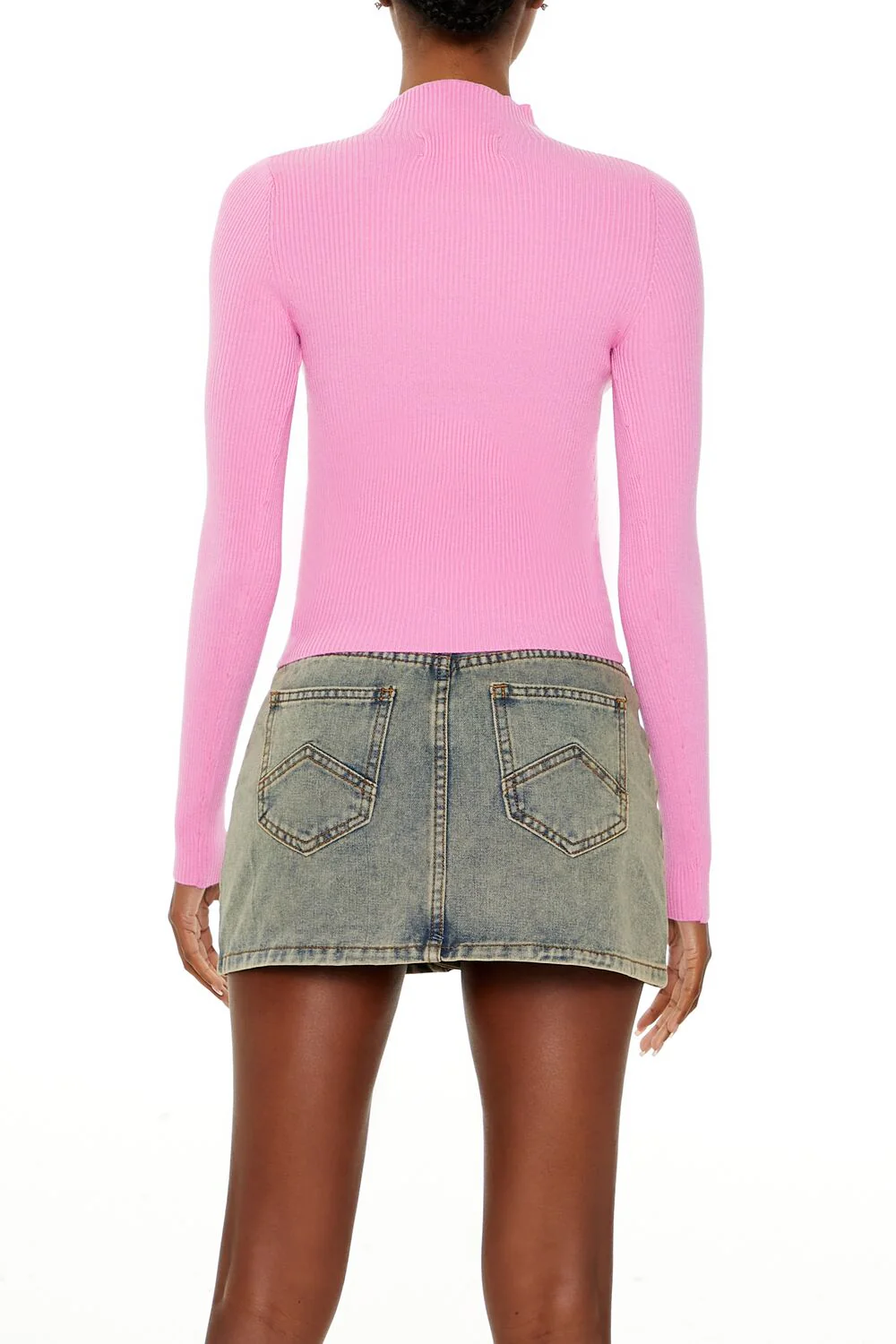 Ribbed Knit Mock Neck Sweater - Image 5
