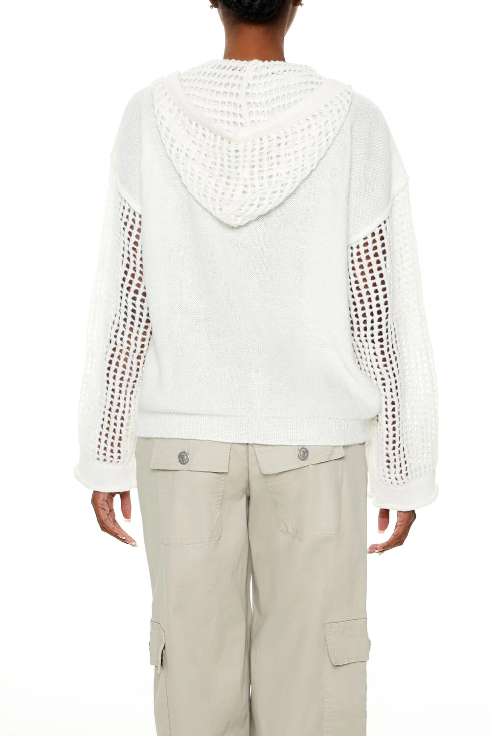 Open-Knit Netted Hoodie - Image 10