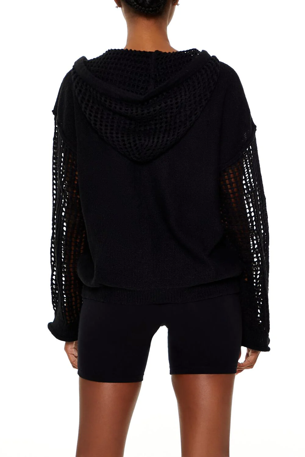 Open-Knit Netted Hoodie - Image 5