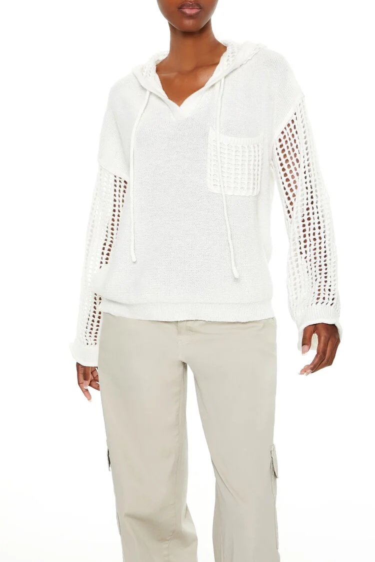 Open-Knit Netted Hoodie - Image 6
