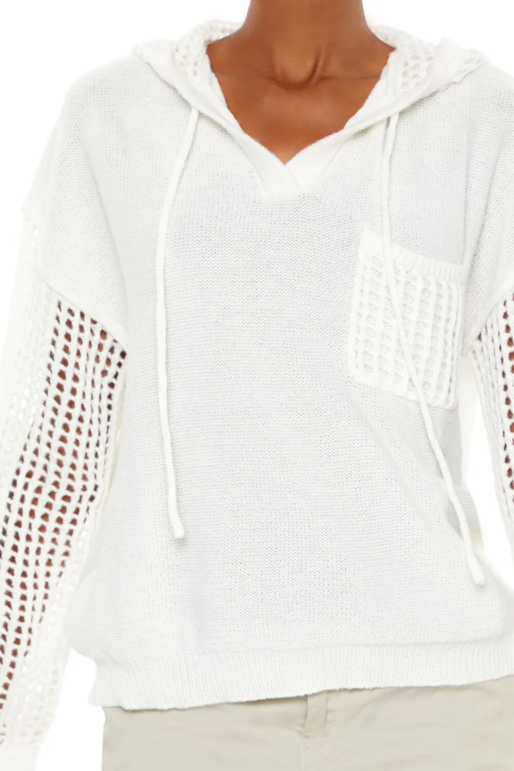 Open-Knit Netted Hoodie - Image 8