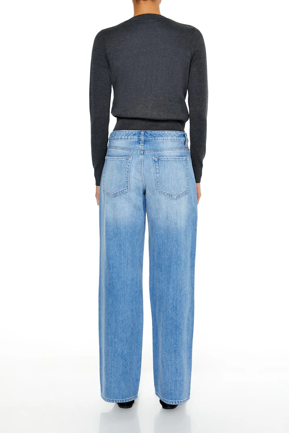 Distressed Low-Rise Straight Jeans - Image 4