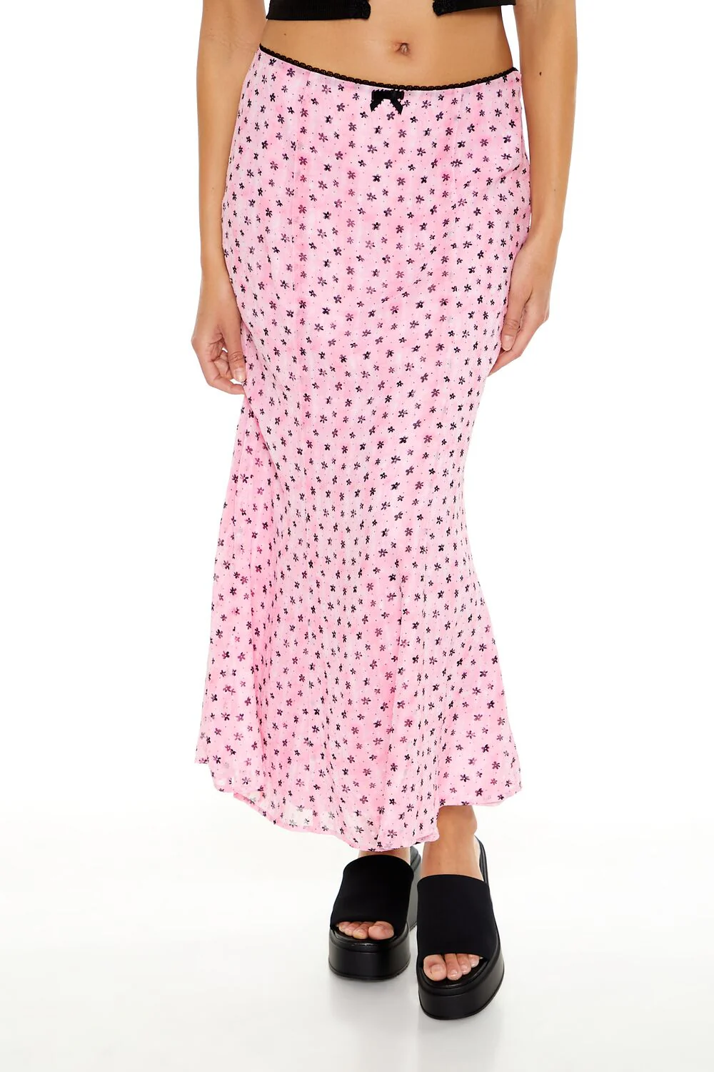 Floral Print Chiffon Midi Skirt - Image 2