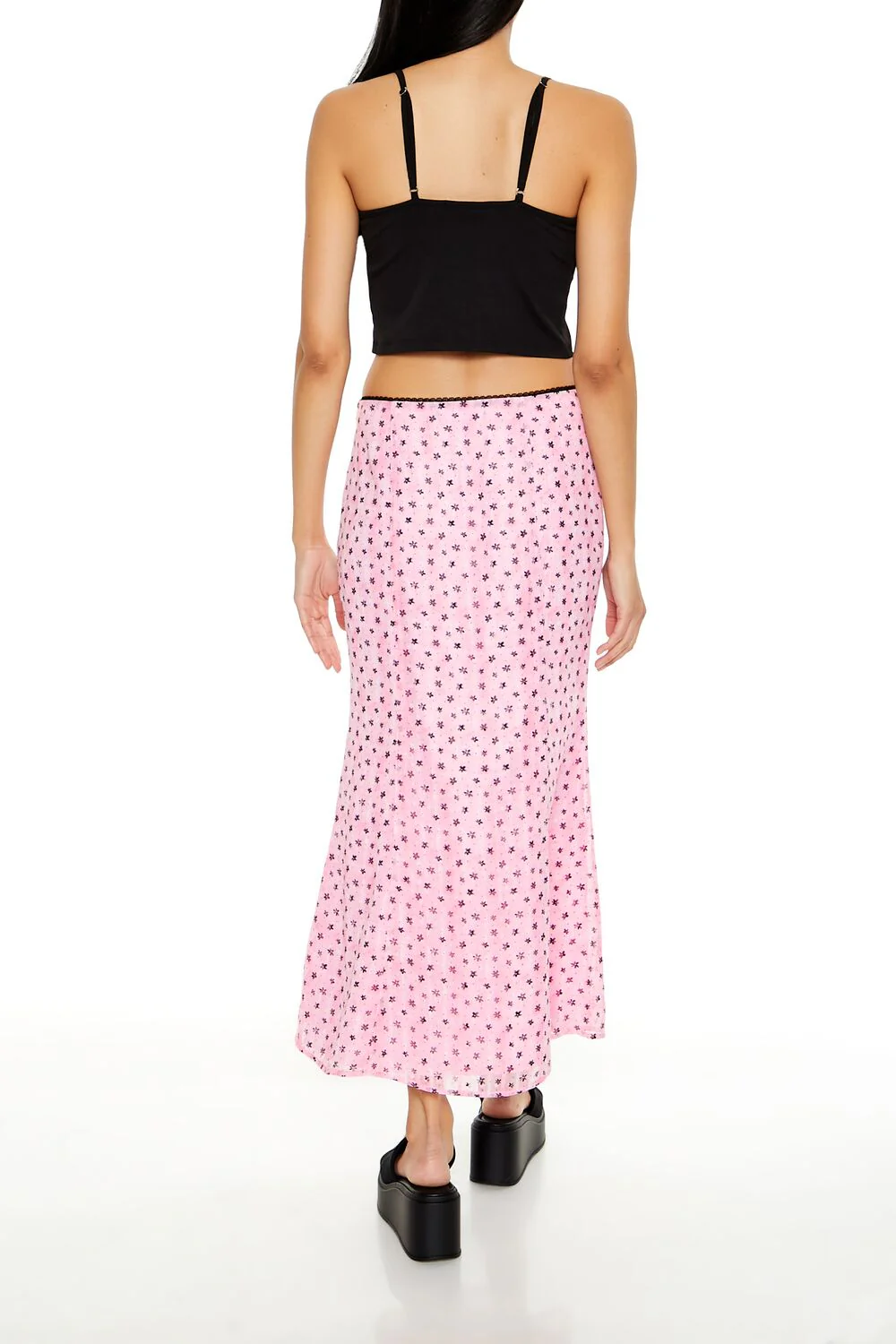 Floral Print Chiffon Midi Skirt - Image 4