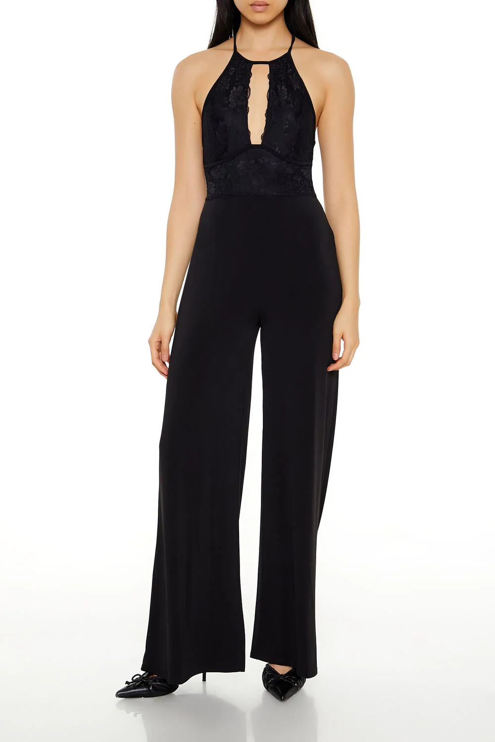Lace Halter Wide-Leg Jumpsuit - Image 2