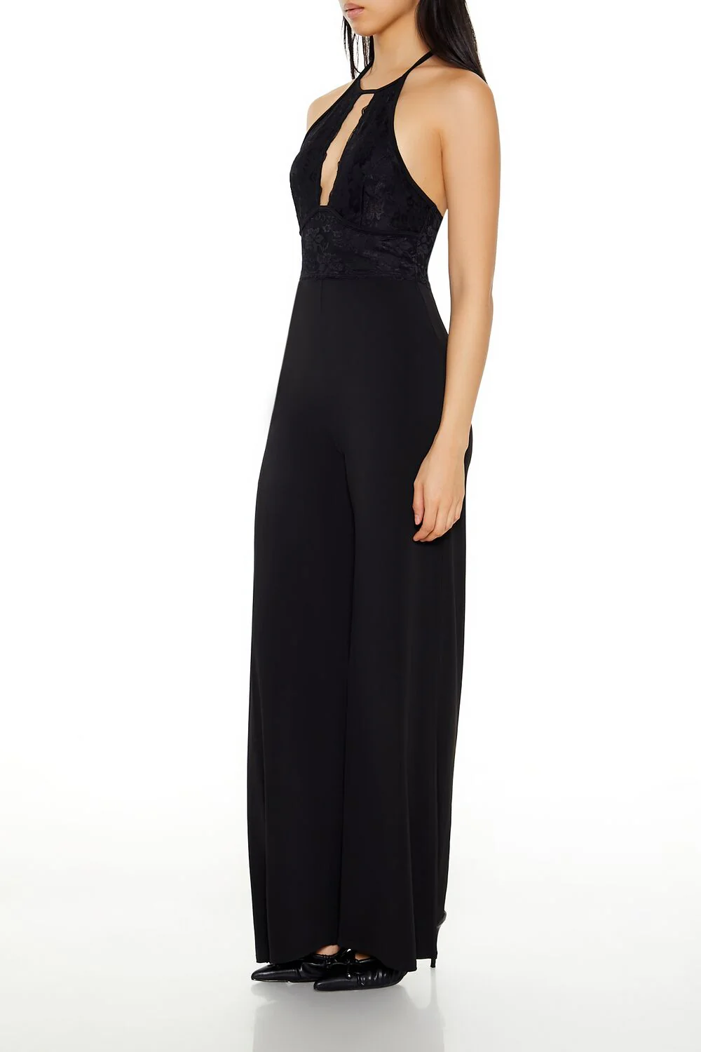 Lace Halter Wide-Leg Jumpsuit - Image 3