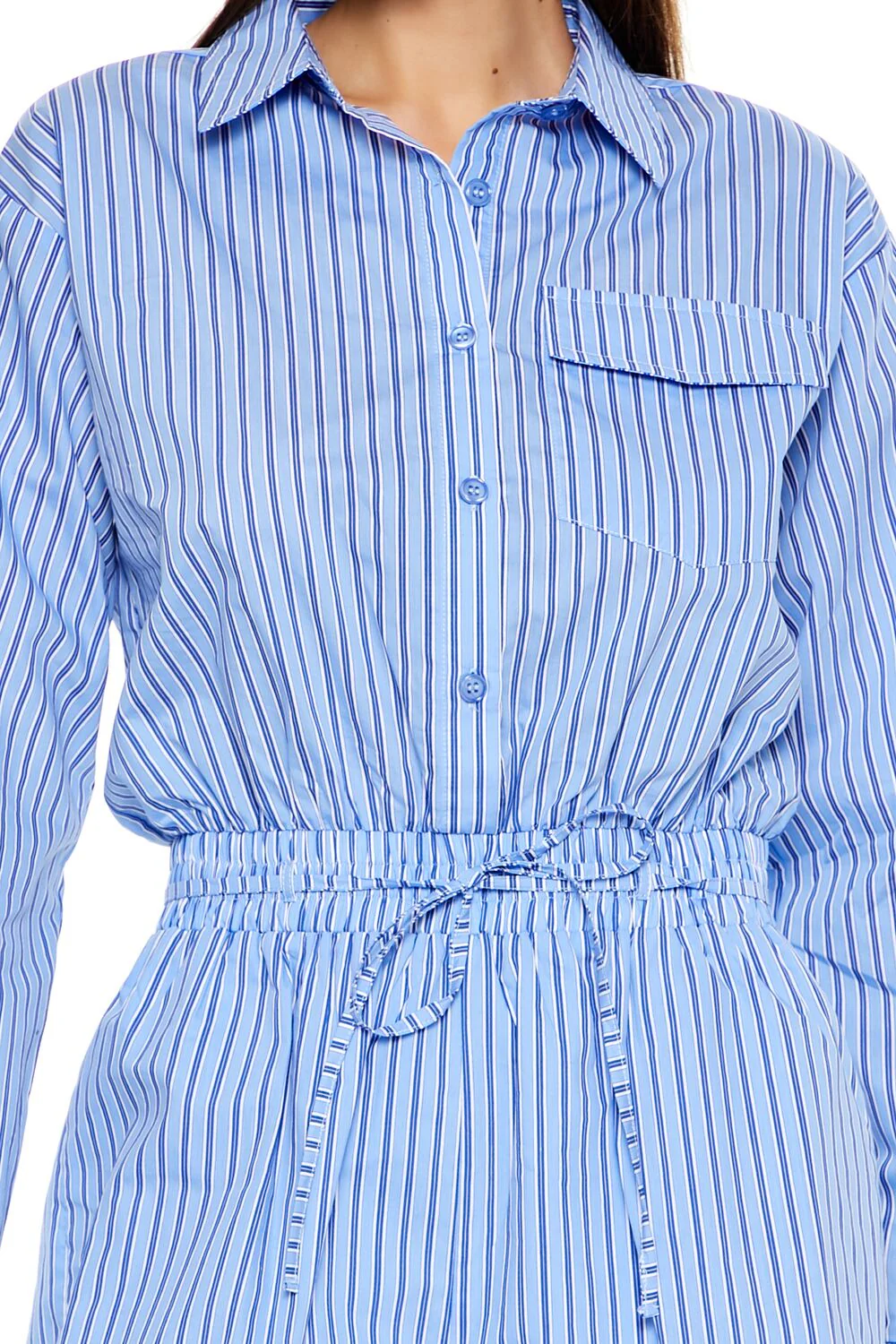 Striped Shirt Romper - Image 10