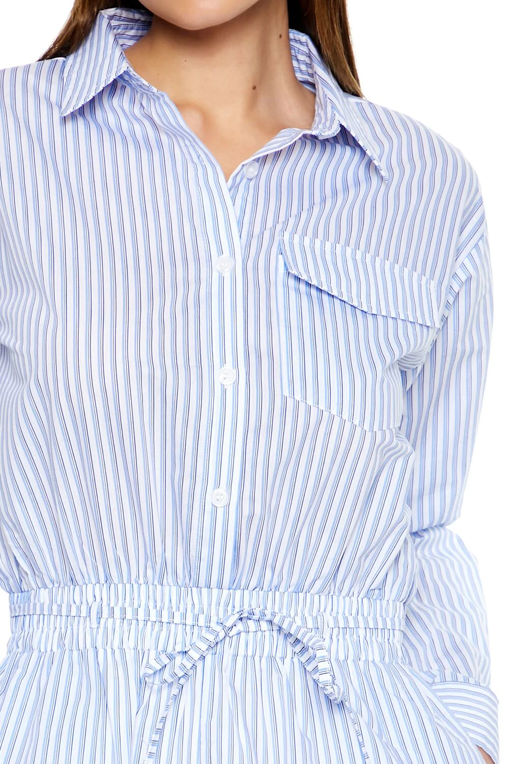 Striped Shirt Romper - Image 5