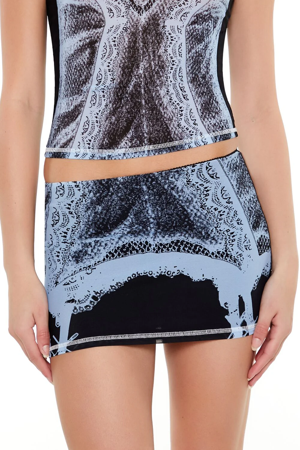 Mesh Garter Graphic Mini Skirt - Image 5
