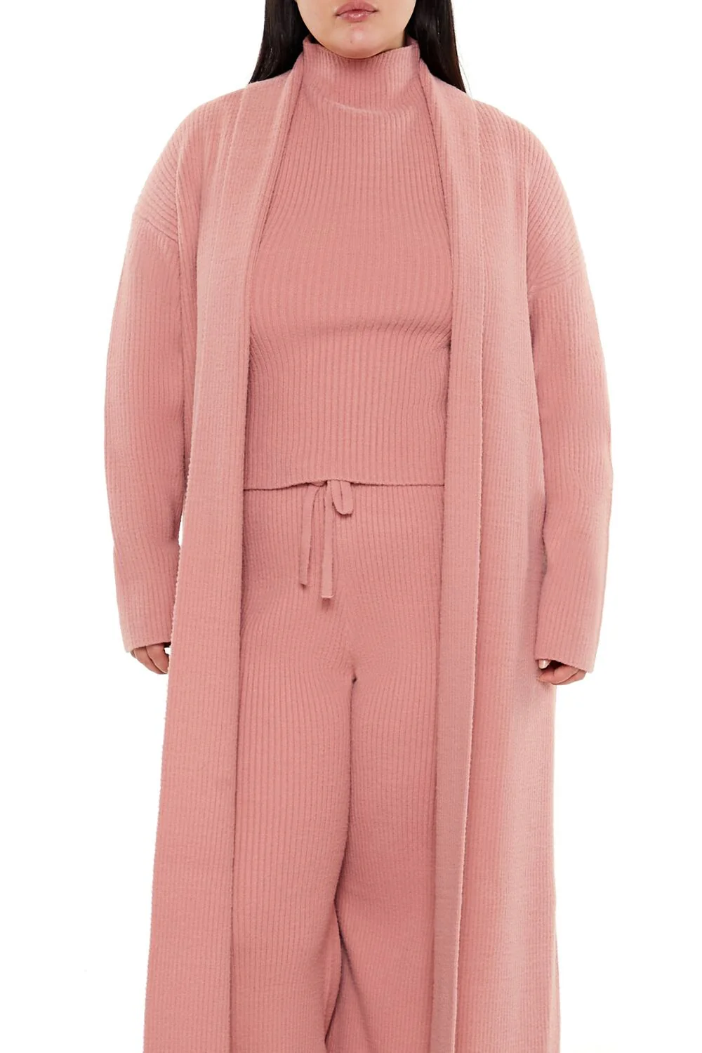 Plus Size Duster Cardigan Sweater - Image 2