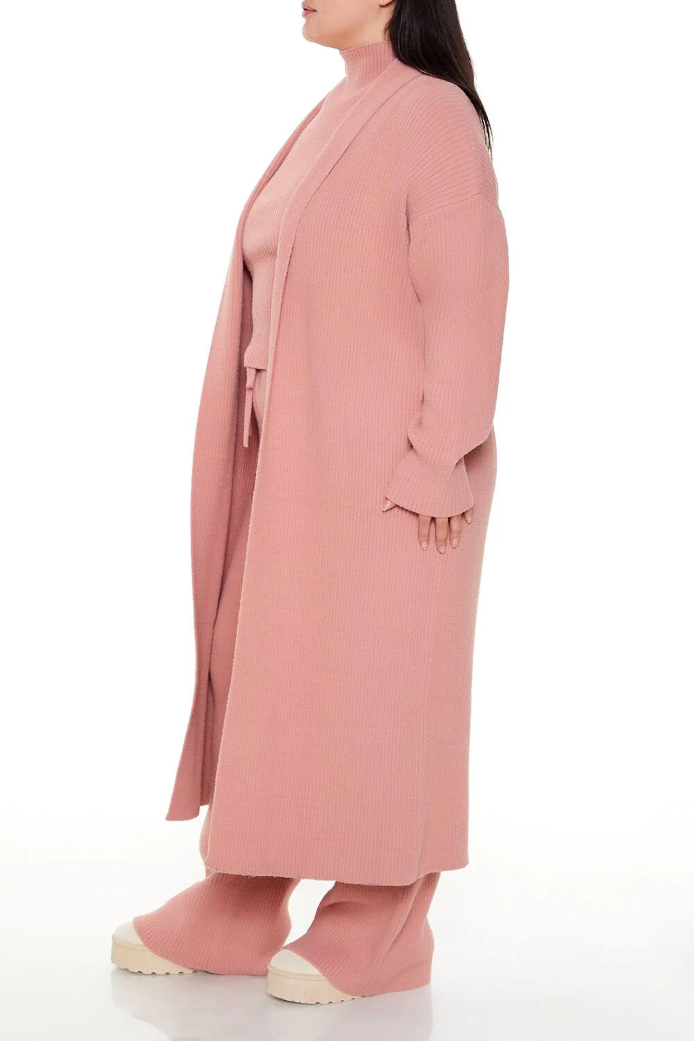 Plus Size Duster Cardigan Sweater - Image 3