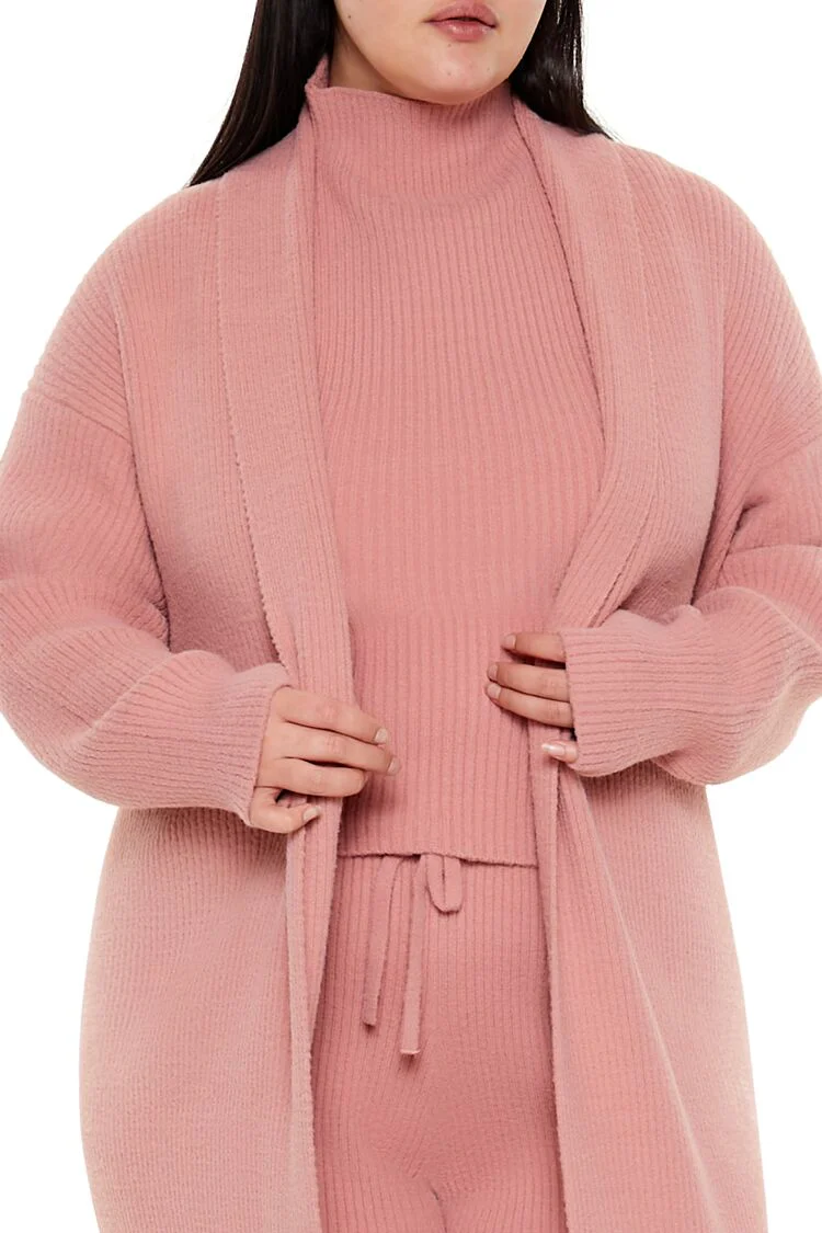 Plus Size Duster Cardigan Sweater - Image 5