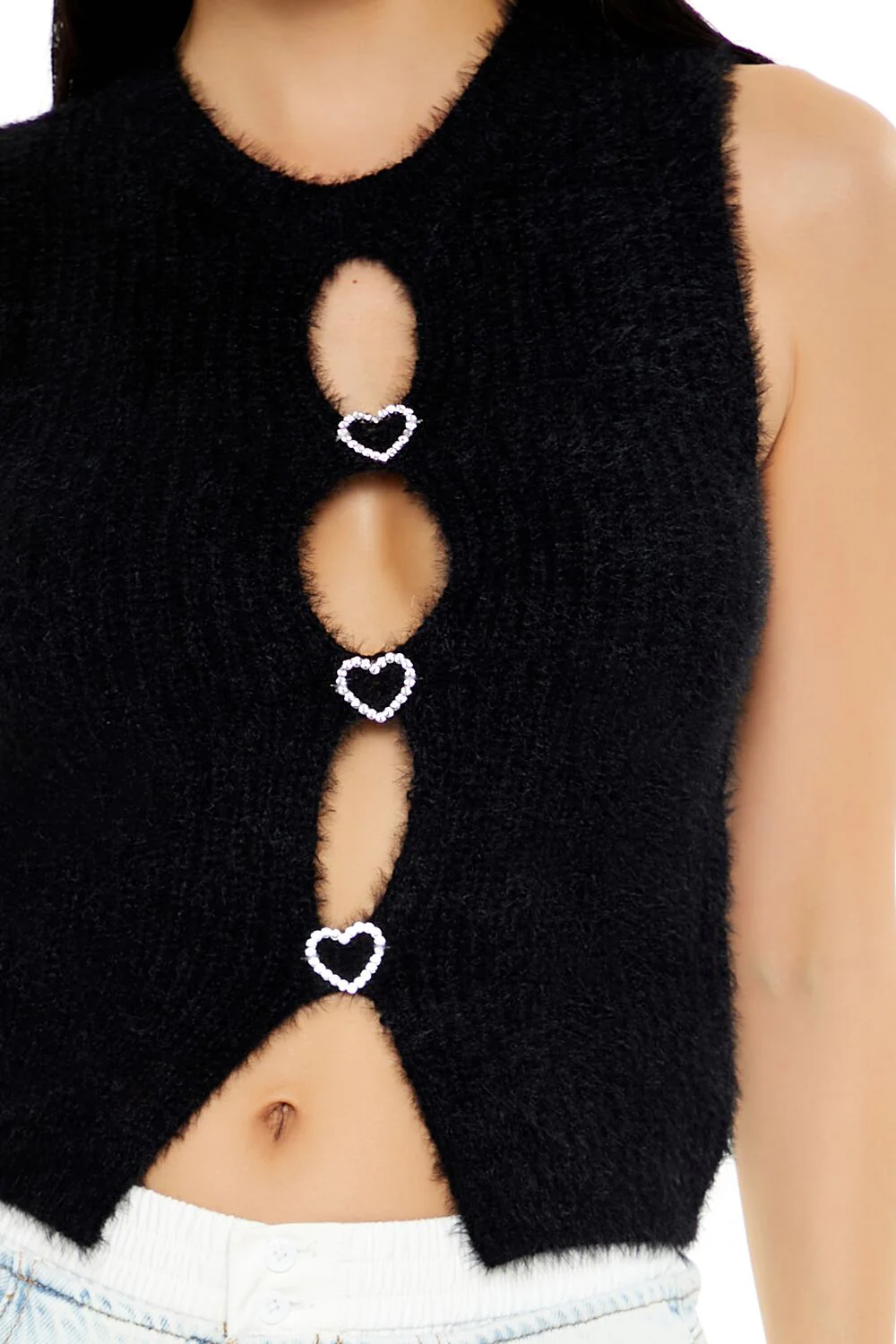 Rhinestone Heart Sweater Vest - Image 3
