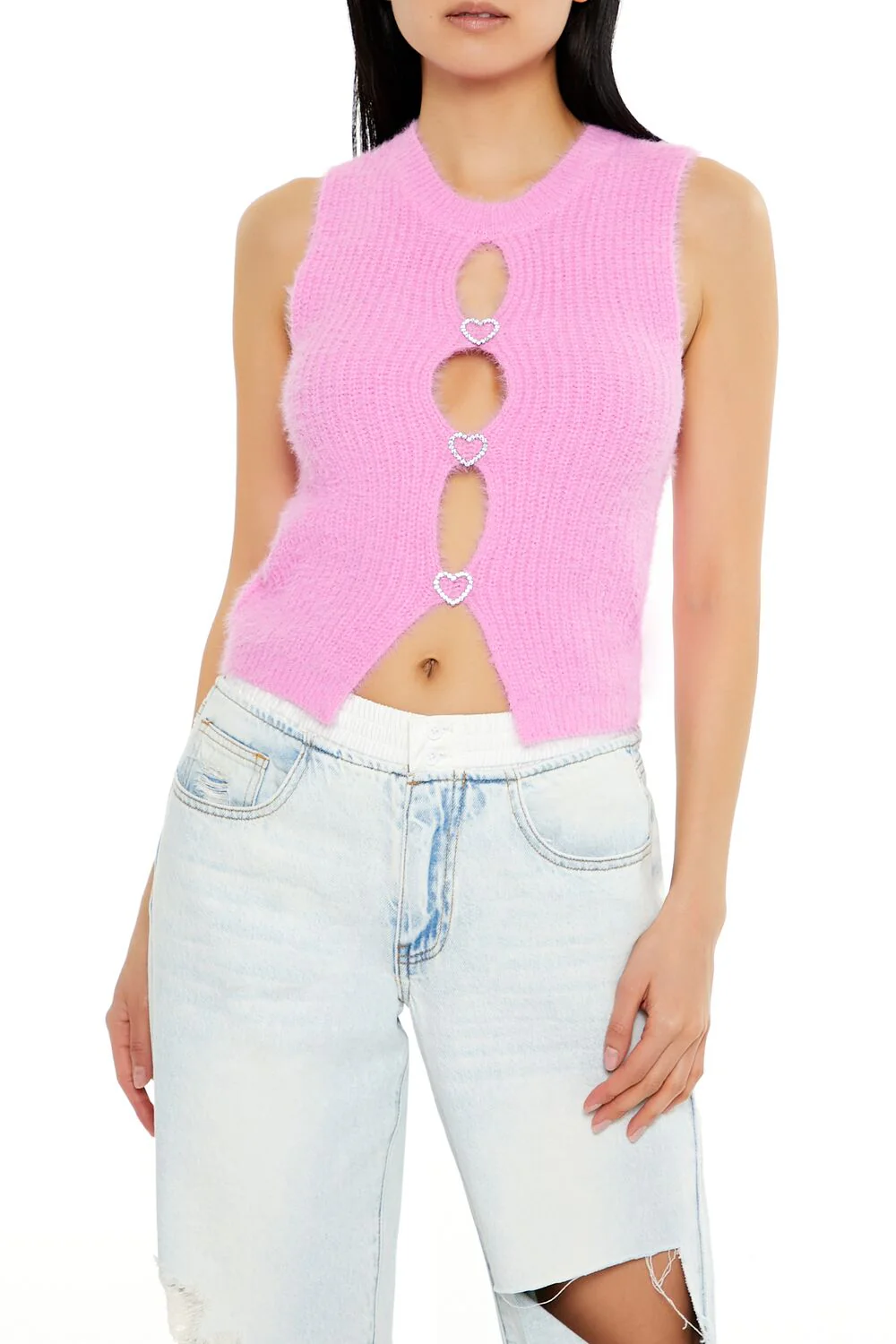 Rhinestone Heart Sweater Vest - Image 6