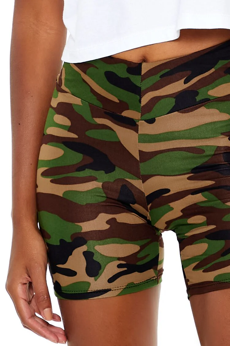 Camo Print Biker Shorts - Image 5