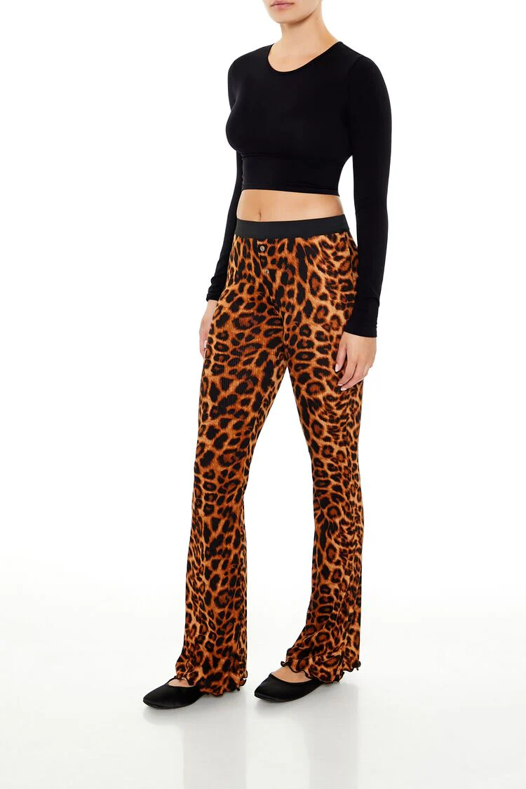 Leopard Print Flare Pants - Image 3