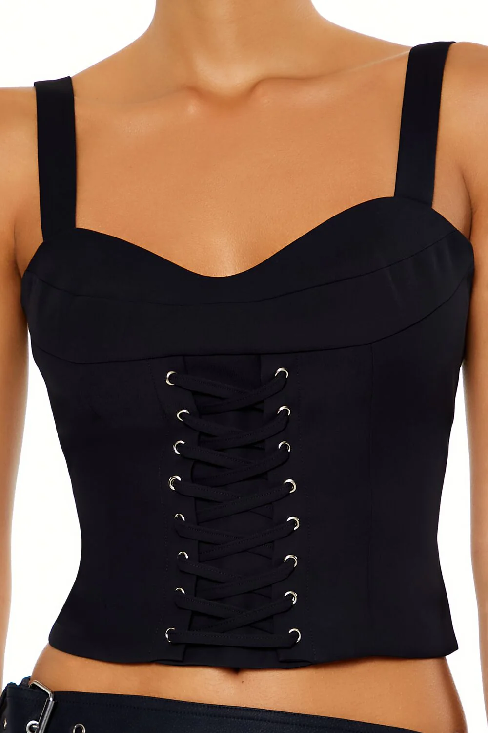 Lace-Up Sweetheart Tank Top - Image 3