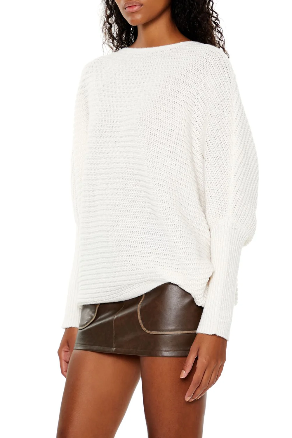Ribbed Dolman-Sleeve Sweater - Image 4