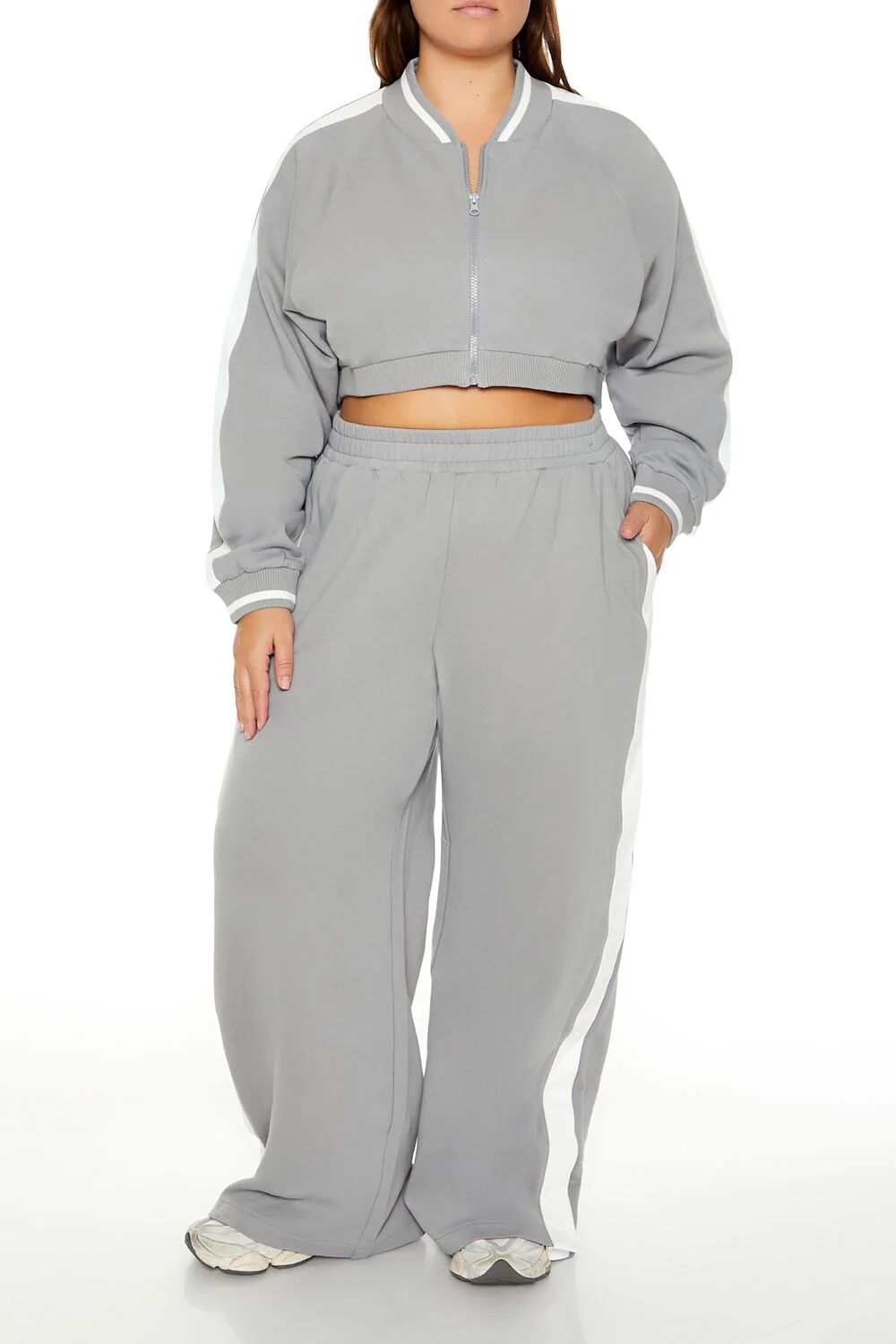 Plus Size Active Striped Jacket - Image 2