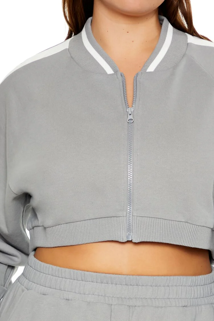 Plus Size Active Striped Jacket - Image 3
