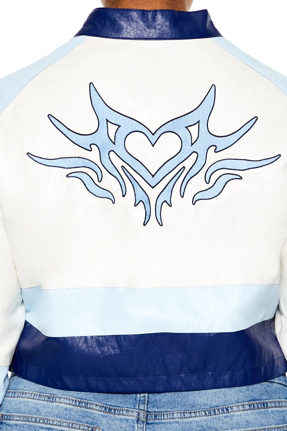 Plus Size Flaming Heart Moto Jacket - Image 6