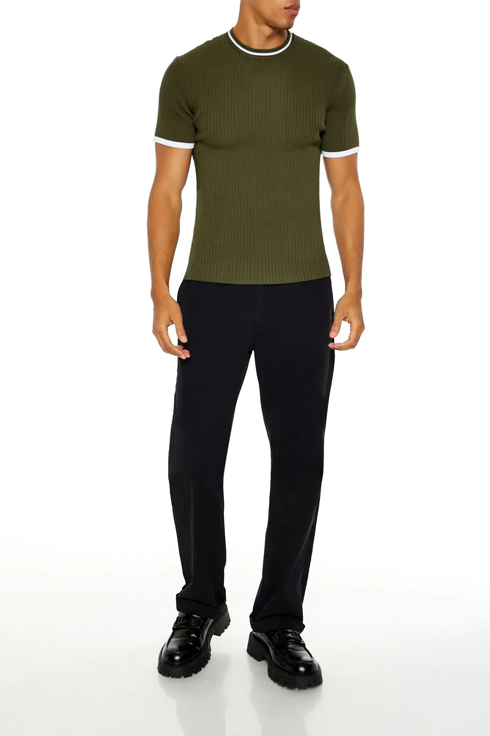 Sweater-Knit Ringer Tee - Image 2