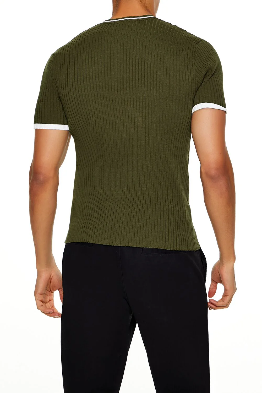 Sweater-Knit Ringer Tee - Image 5