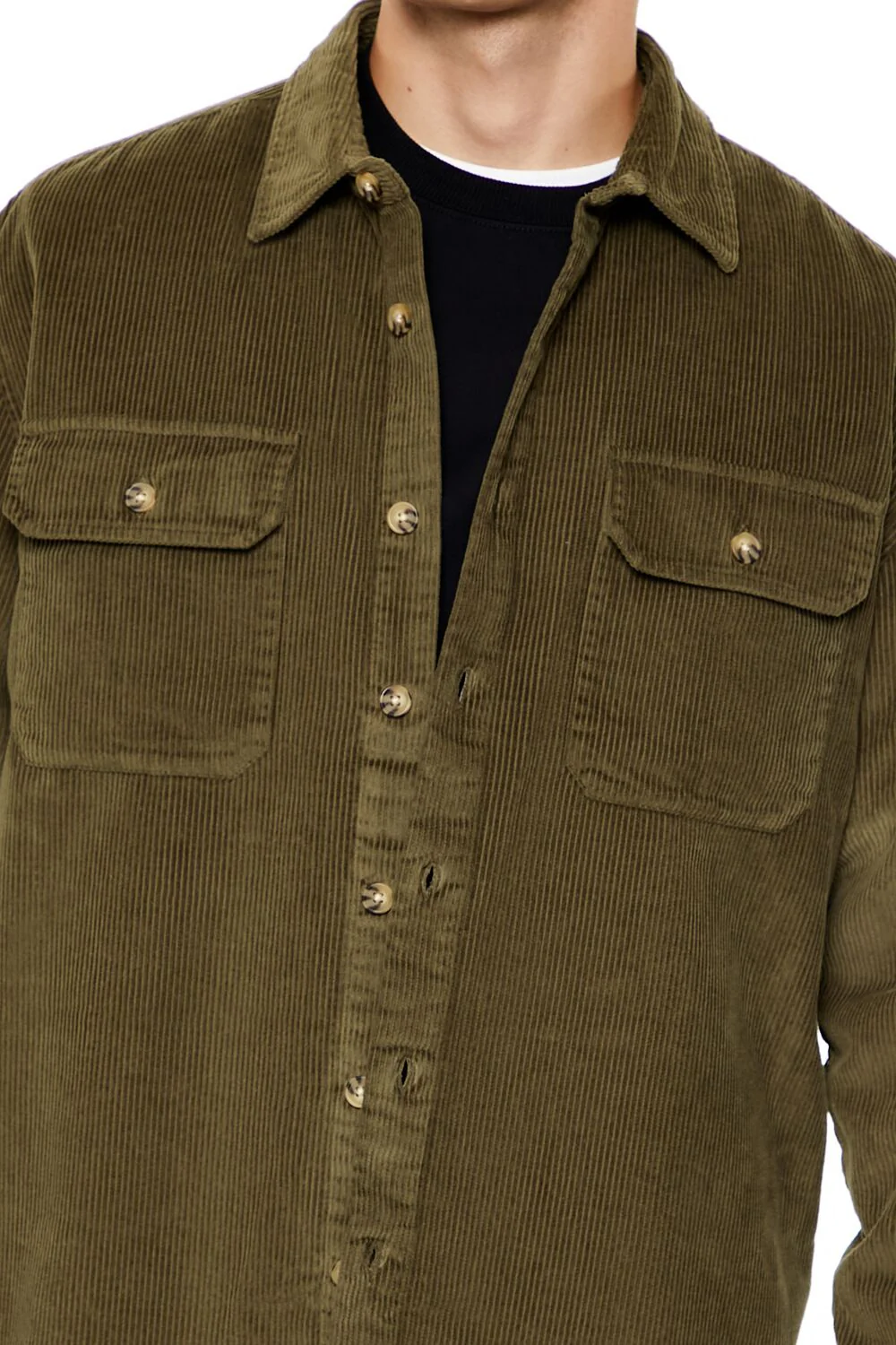 Corduroy Curved-Hem Shirt - Image 3