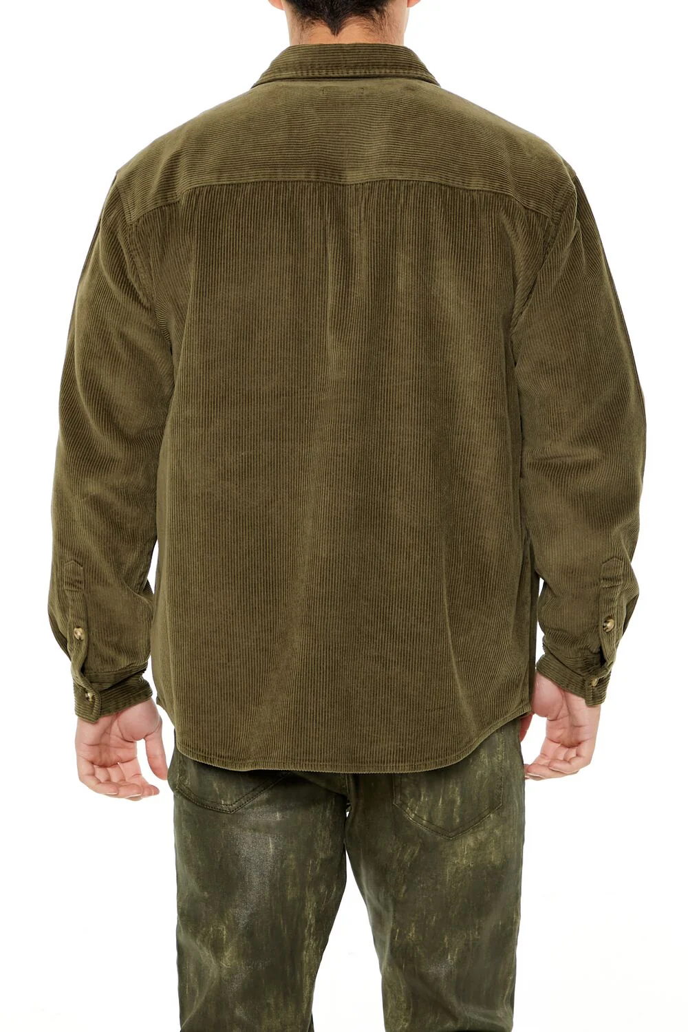 Corduroy Curved-Hem Shirt - Image 5