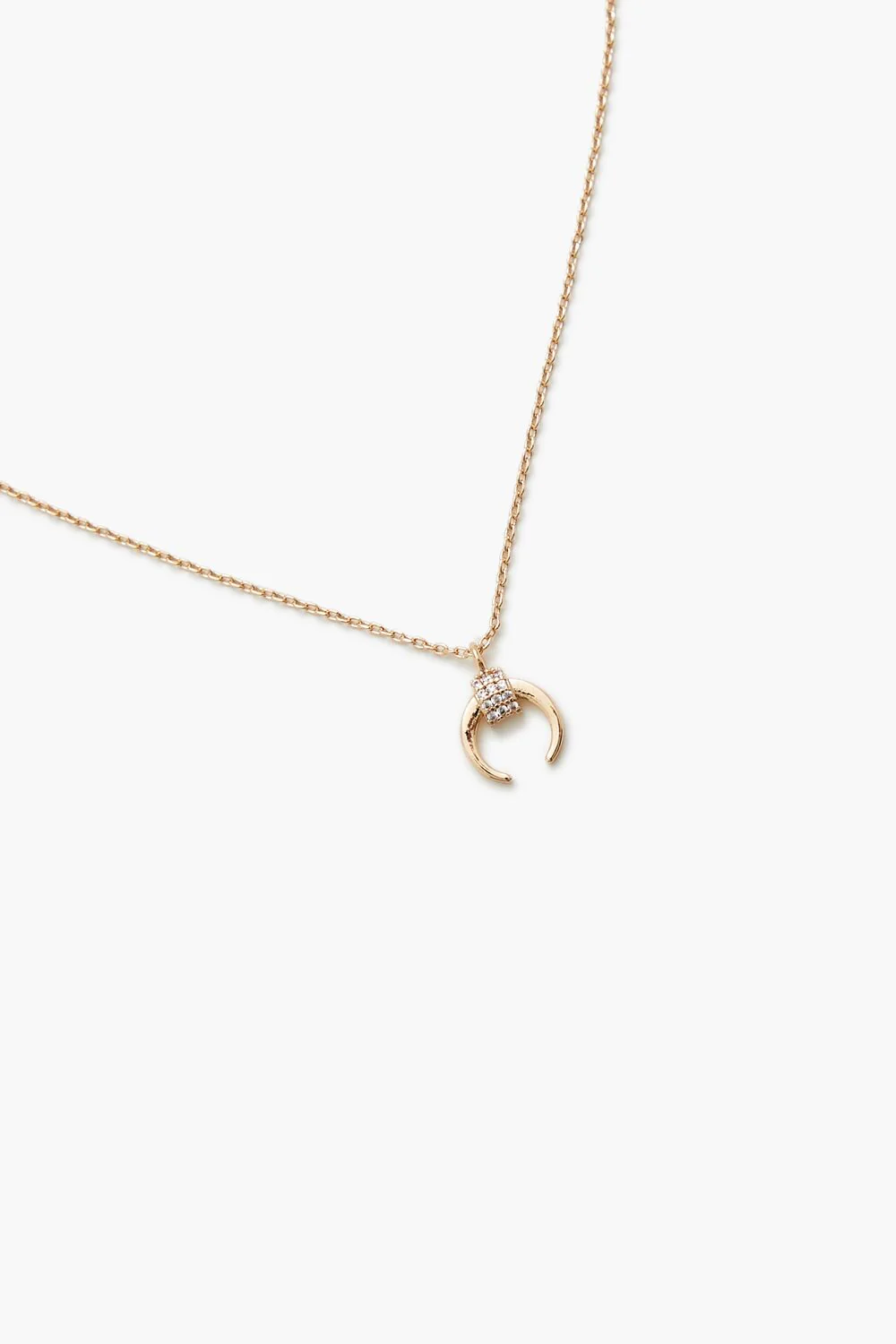 Rhinestone Crescent Horn Necklace - Image 2