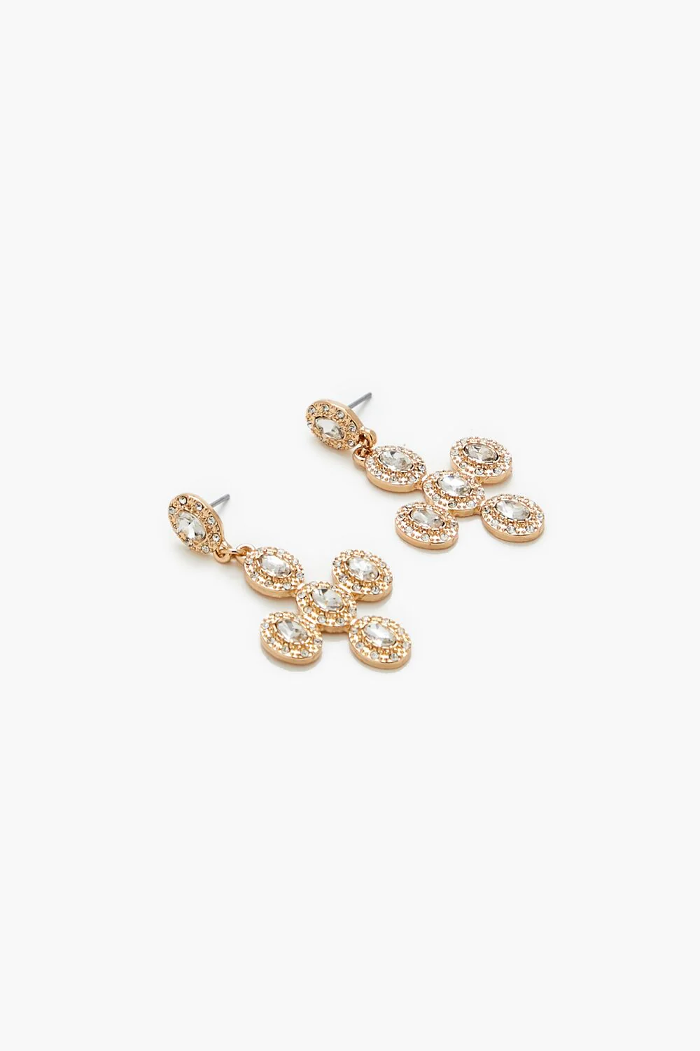 Faux Gem Cross Drop Earrings - Image 2