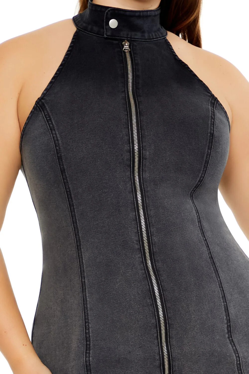 Plus Size Denim Zip-Up Mini Dress - Image 5