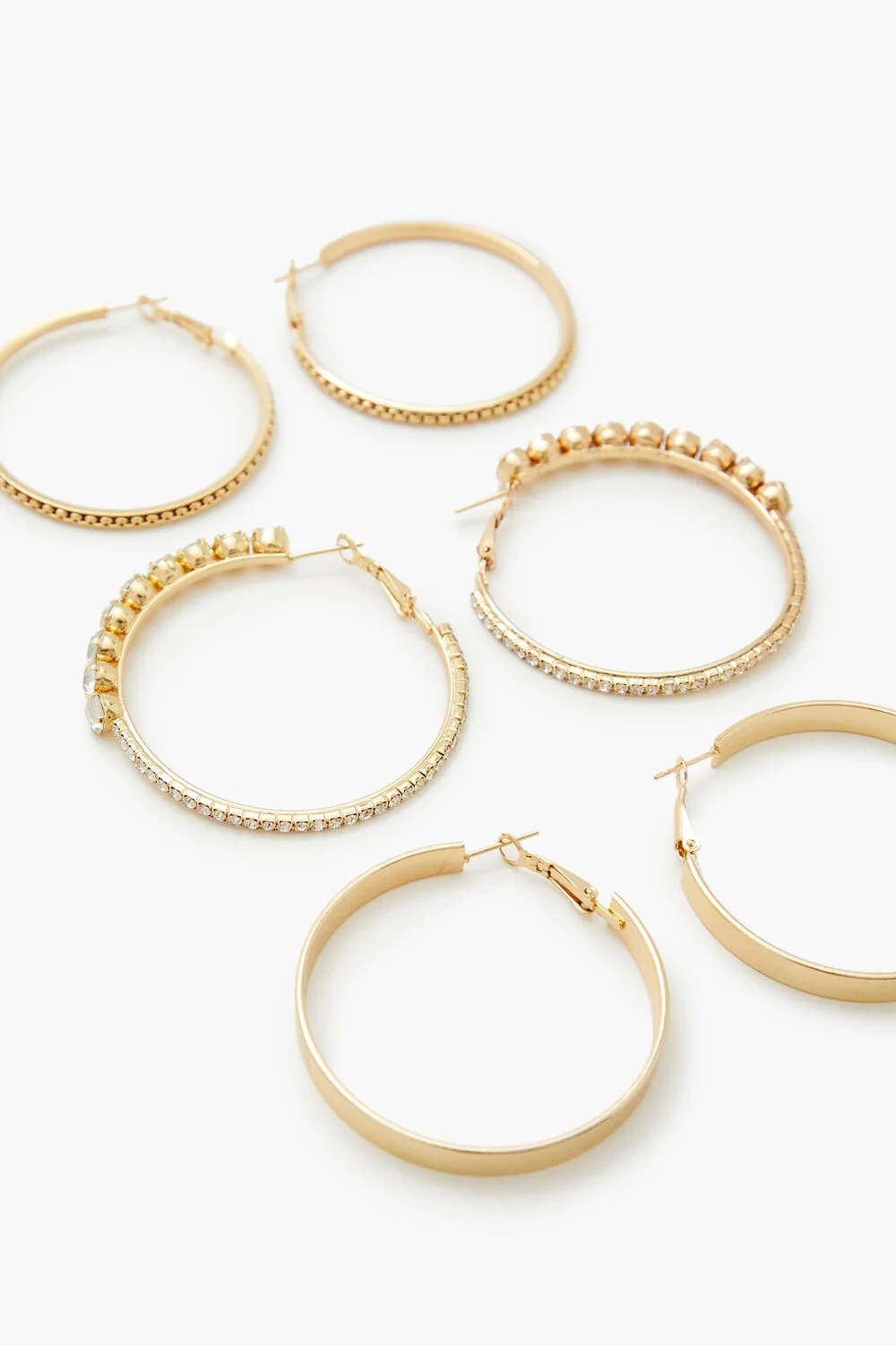 Etched Rhinestone Hoop Earrings - Image 2
