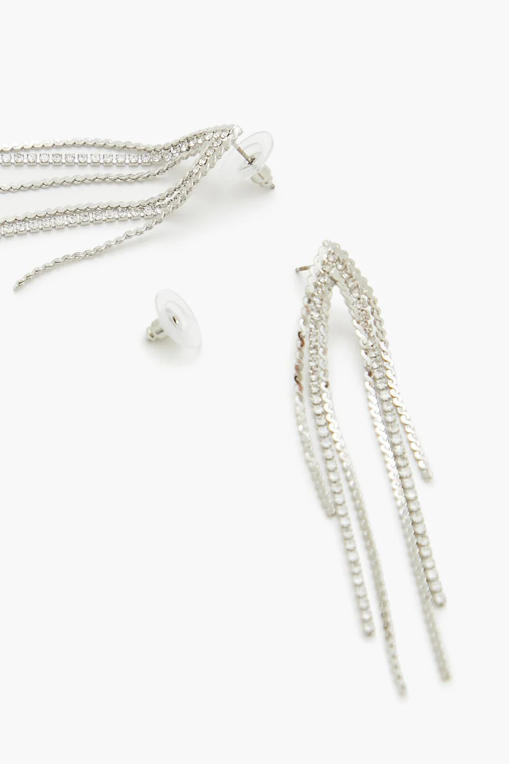 Rhinestone Box Chain Drop Earrings - Image 3