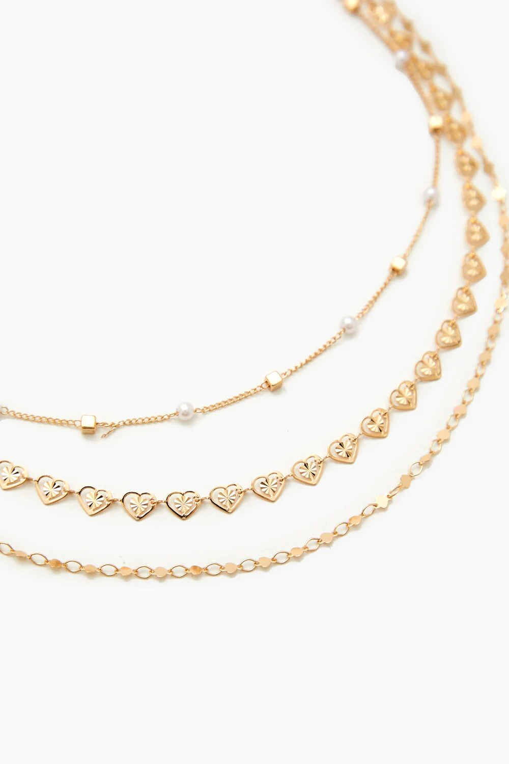 Layered Faux Pearl Heart Necklace - Image 2