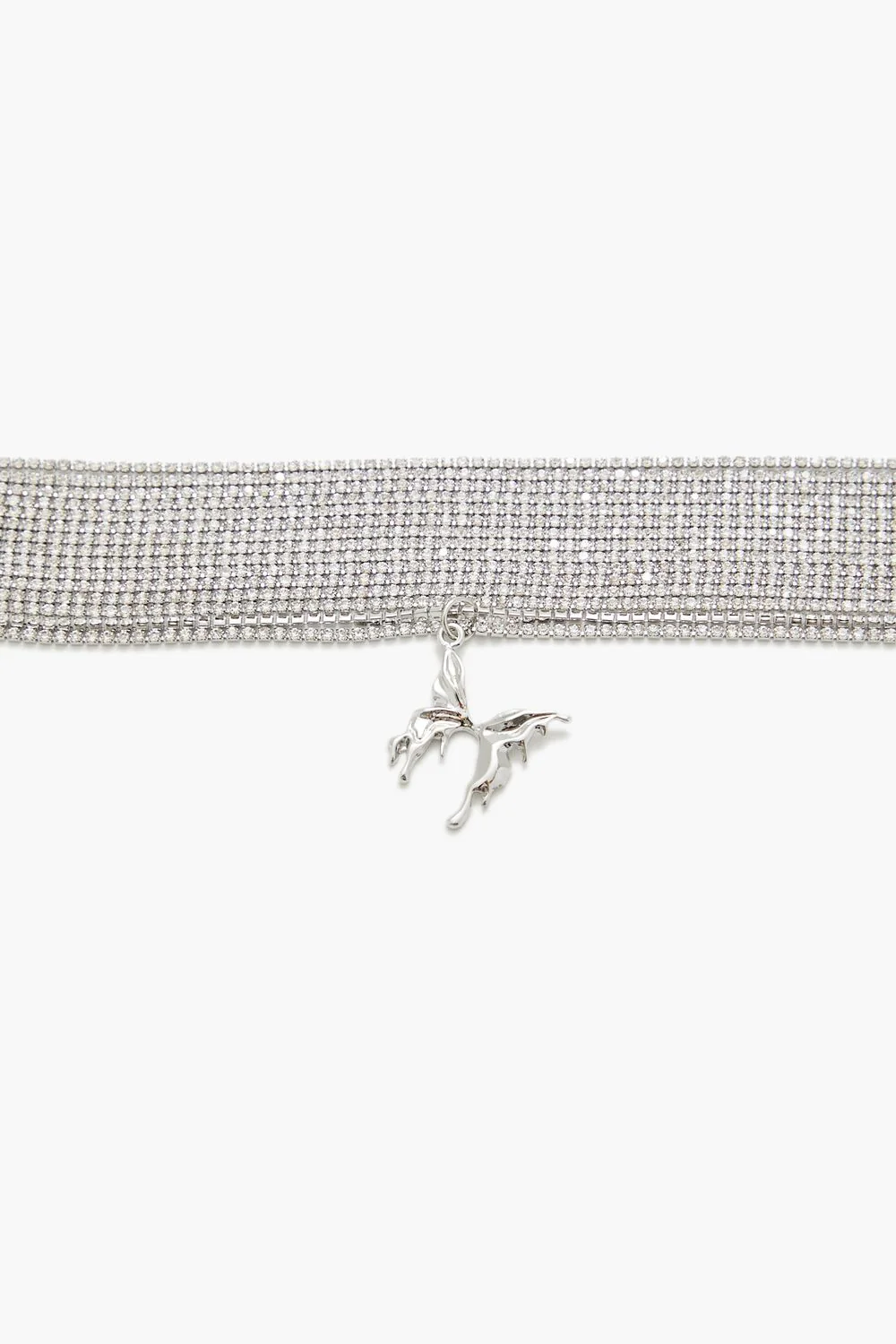 Rhinestone Butterfly Choker Necklace - Image 3