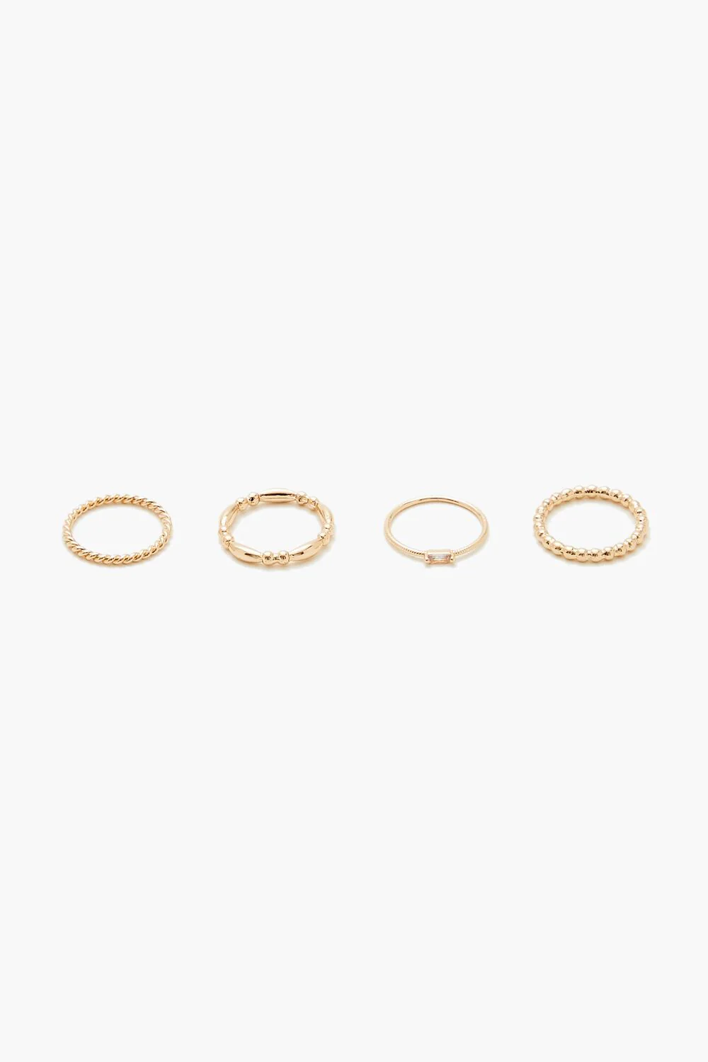 Twisted Faux Gem Ring Set - Image 2